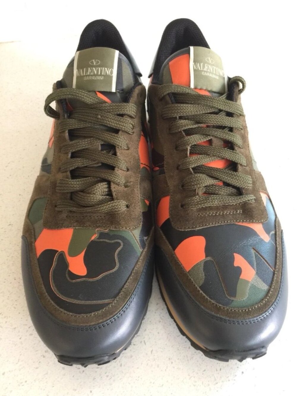 Valentino Garavani Rockrunner Camouflage Orange sneakers size EU 40 Rockstud